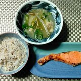 雑穀米☆酒粕麹漬けの焼き鮭定食